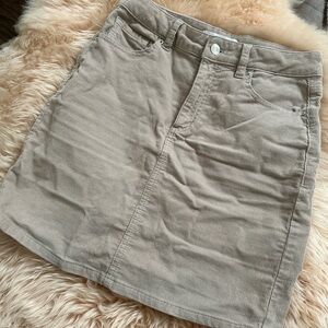 Beige cream ribbed high rise fitted skirt Dynamite